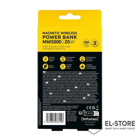 INTENSO Intenso MW5000 Litowo-polimerowy (LiPo) 5000 mAh Bezprzewodowe ładowanie Szary