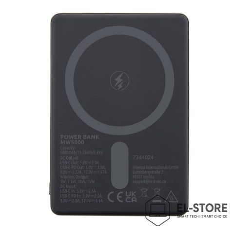 INTENSO Intenso MW5000 Litowo-polimerowy (LiPo) 5000 mAh Bezprzewodowe ładowanie Szary