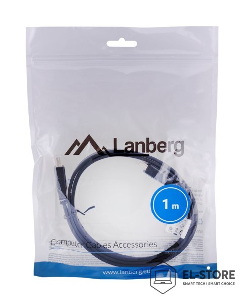 Lanberg Kabel Lanberg CA-HDMI-21CU-0010-BK (HDMI M - HDMI M; 1m; kolor czarny)