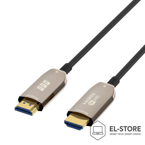 No name EFB Elektronik HDMI-21-00007 kabel HDMI 20 m HDMI Typu A (Standard) Czarny, Stal nierdzewna