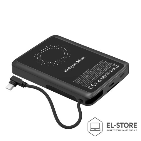 No name Powerbank Kruger&Matz 10000 mAh Li-pol z funkcją QC oraz PD, certyfikat CCC (kraje Azjatyckie)
