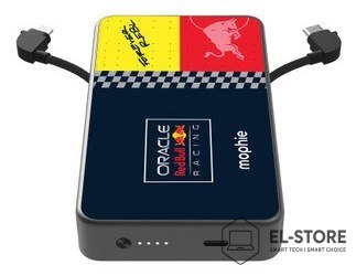 No name Powerbank Mophie Powerstation Plus 10K Red Bull Racing - powerbank 10000mAh, zintegrowany kabel USB-C oraz lightning (1x port US
