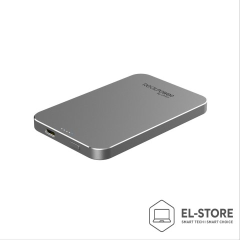 No name RealPower PB-5000 Mag Litowo-polimerowy (LiPo) 5000 mAh Bezprzewodowe ładowanie Szary