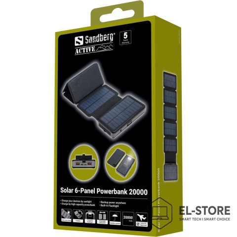 No name Sandberg 420-73 bank mocy Litowo-polimerowy (LiPo) 20000 mAh Czarny
