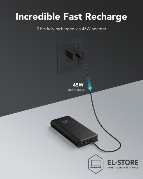 No name VEGER T100 bank mocy Litowo-jonowa (Li-Ion) 20000 mAh Czarny