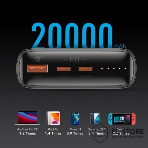No name VEGER T100 bank mocy Litowo-jonowa (Li-Ion) 20000 mAh Czarny