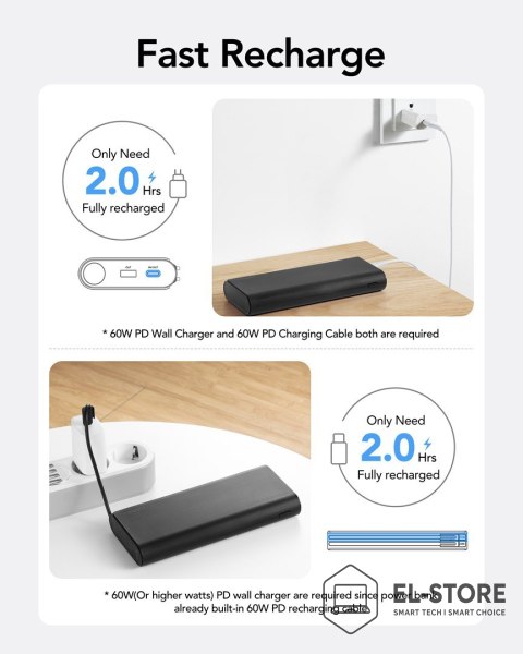 No name VEGER TC130 bank mocy Litowo-jonowa (Li-Ion) 25000 mAh Czarny