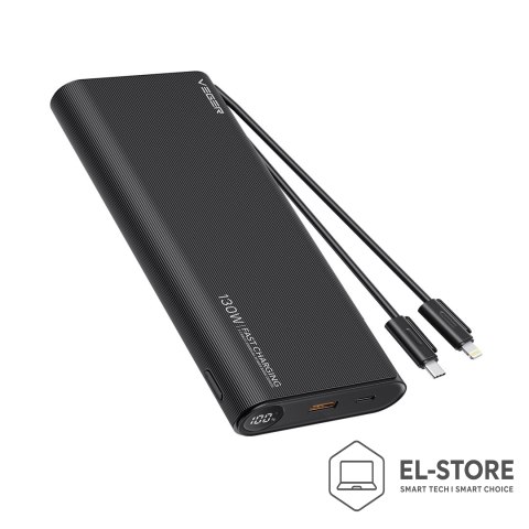 No name VEGER TC130 bank mocy Litowo-jonowa (Li-Ion) 25000 mAh Czarny