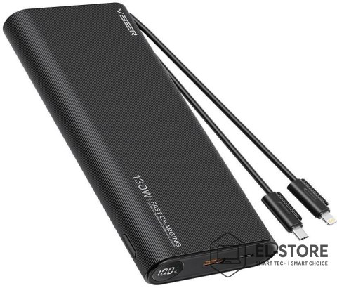 No name VEGER TC130 bank mocy Litowo-jonowa (Li-Ion) 25000 mAh Czarny