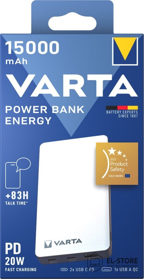 VARTA Varta Energy 15000 Litowo-polimerowy (LiPo) 15000 mAh Czarny, Biały