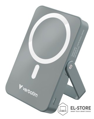 Verbatim Verbatim Charge 'n' Go Magnetic Wireless Litowo-polimerowy (LiPo) 10000 mAh Bezprzewodowe ładowanie Szary
