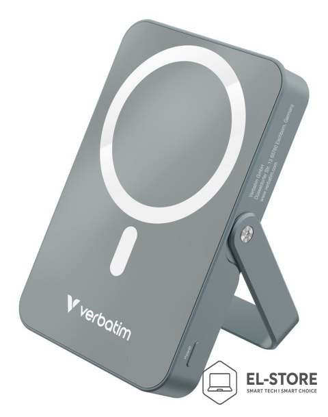 Verbatim Verbatim Charge 'n' Go Magnetic Wireless Litowo-polimerowy (LiPo) 10000 mAh Bezprzewodowe ładowanie Szary