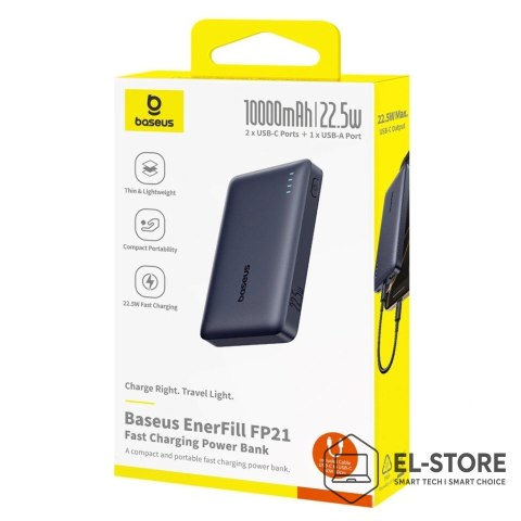 Baseus Powerbank Baseus EnerFill FP21 10000mAh 22.5W USB-A - USB-C - czarny