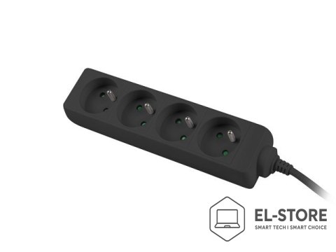 Lanberg LANBERG LISTWA PRZEDŁUŻACZ 1.5M 4X 230V PL KABEL WYKONANY Z PEŁNEJ MIEDZI CZARNA