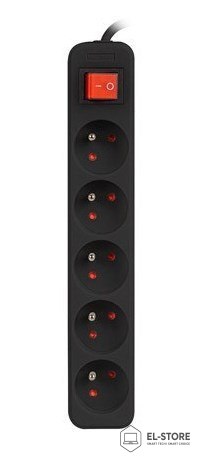 Lanberg LANBERG LISTWA PRZEDŁUŻACZ 1.5M 5X 230V PL Z WYŁĄCZNIKIEM KABEL WYKONANY Z PEŁNEJ MIEDZI CZARNA
