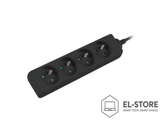 Lanberg Przedłużacz Lanberg PS0-04E-0100-IEC-BK (1m; kolor czarny)
