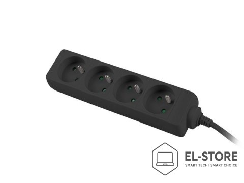 Lanberg Przedłużacz Lanberg PS0-04E-0100-IEC-BK (1m; kolor czarny)