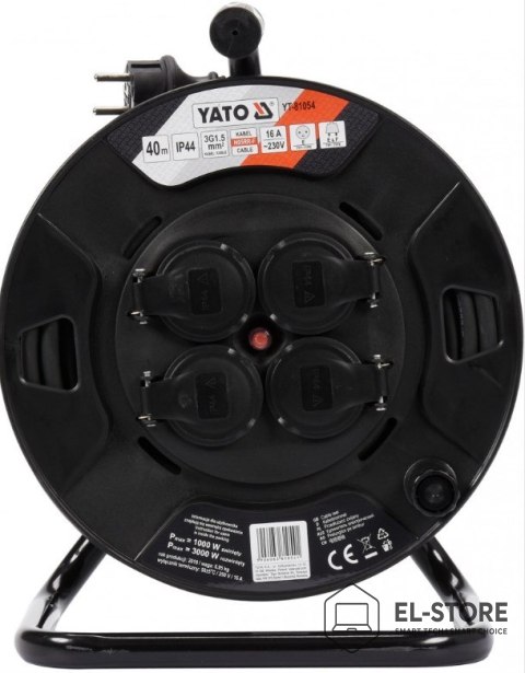 YATO YATO PRZEDŁUŻACZ BĘBNOWY 40m 3 x 1,5mm2 IP44 81054