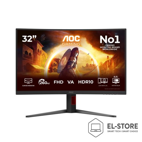 AOC Monitor 31,5" AOC G4 C32G4Z 1920x1080px Full HD LCD Curved Czarny, Czerwony