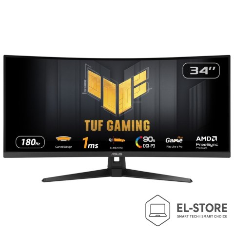 ASUS ASUS TUF Gaming VG34VQ3B monitor komputerowy 86,4 cm (34") 3440 x 1440 px UltraWide Quad HD LED Czarny