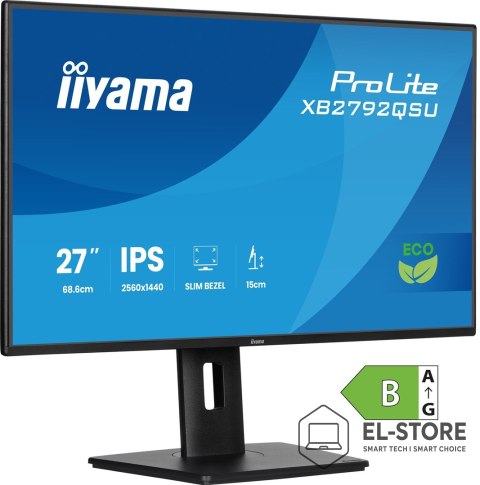 IIYAMA Iiyama ProLite XB2792QSU-B1 monitor komputerowy 68,6 cm (27") 2560 x 1440 px Quad HD LED Czarny