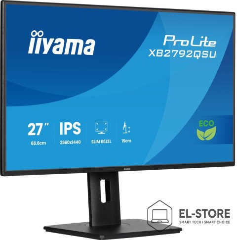 IIYAMA Iiyama ProLite XB2792QSU-B1 monitor komputerowy 68,6 cm (27") 2560 x 1440 px Quad HD LED Czarny