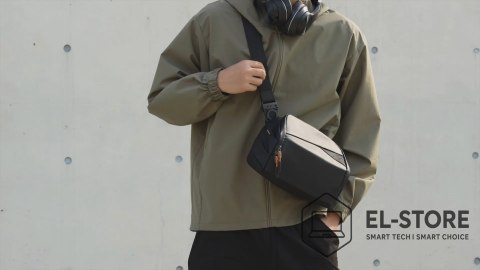 No name Torba na ramię Inateck FB02001 Poliester Czarna Unisex