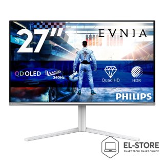 Philips Philips Evnia 6000 27M2N6501L/00 monitor komputerowy 67,3 cm (26.5") 2560 x 1440 px Quad HD QD-OLED Biały