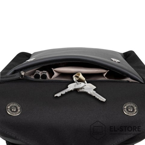 RivaCase RIVACASE PLECAK NA LAPTOP 13,3" CARDIFF, CZARNY, ZE SKÓRY EKOLOGICZNEJ I PŁÓTNA