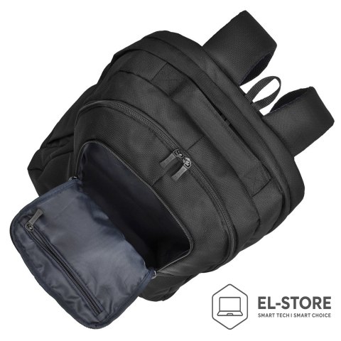 RivaCase RIVACASE PLECAK NA LAPTOP 17,3" TEGEL, CZARNY, 23L, MATERIAŁ WODOODPORNY, KIESZENIE NA TABLET 10,1", SMARTFON, DOKUM., AKCES.