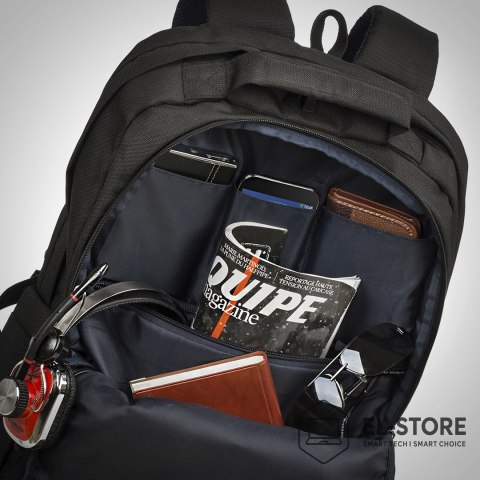RivaCase RIVACASE PLECAK NA LAPTOP 17,3" TEGEL, CZARNY, 23L, MATERIAŁ WODOODPORNY, KIESZENIE NA TABLET 10,1", SMARTFON, DOKUM., AKCES.