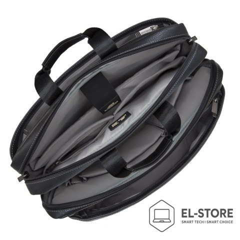 RivaCase RIVACASE TORBA NA LAPTOP 16" ORLY, CZARNA, MATERIAŁ WODOODPORNY, KIESZENIE NA TABLET 10,1", SMARTFON, DOKUMENTY I AKCESORIA