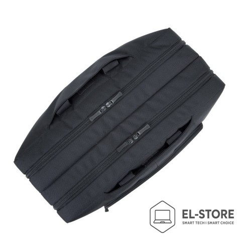 RivaCase RIVACASE TORBA NA LAPTOP 17,3" TEGEL, CZARNA, MATERIAŁ WODOODPORNY, KIESZENIE NA TABLET 10,1", SMARTFON, DOKUMENTY, AKCESORIA