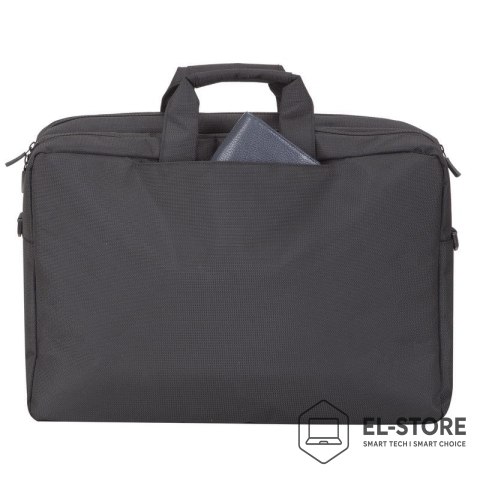 RivaCase RIVACASE TORBA NA LAPTOP 17,3" TEGEL, CZARNA, MATERIAŁ WODOODPORNY, KIESZENIE NA TABLET 10,1", SMARTFON, DOKUMENTY, AKCESORIA