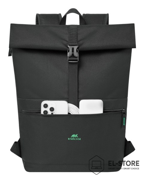 RivaCase Rivacase Gremio plecak City backpack Czarny Poliester, Przetworzony politereftalan etylenu (rPET)