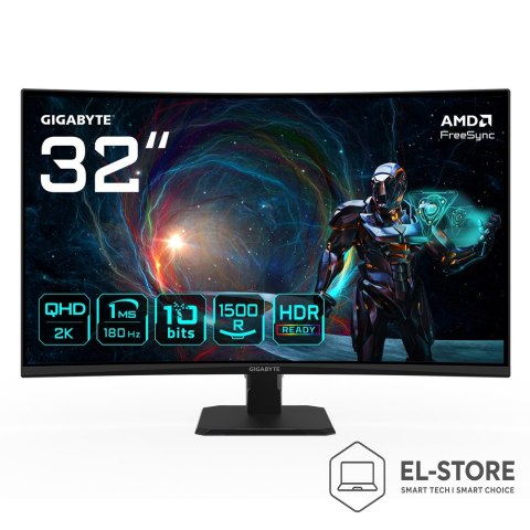 Gigabyte MONITOR GIGABYTE LED 31,5" GS32QCA 80cm 2560x1440px Quad HD Czarny