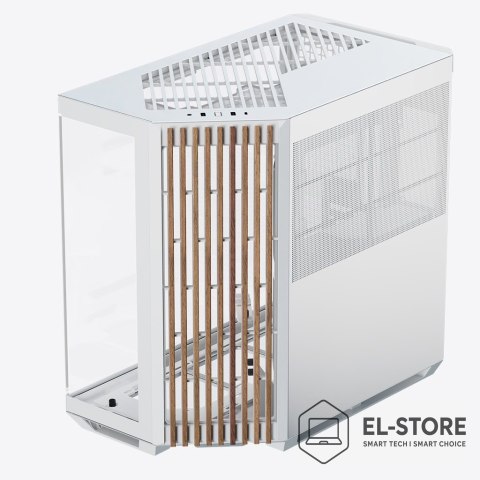 APNX Obudowa komputerowa APNX V1 PC-Gehäuse, Midi-Tower, ATX, Tempered Glass - Holz, biały