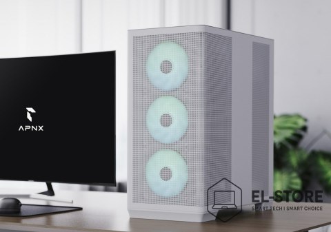 Aerocool Obudowa AeroCool APNX C1-R-WT-v1 Midi Tower Biały