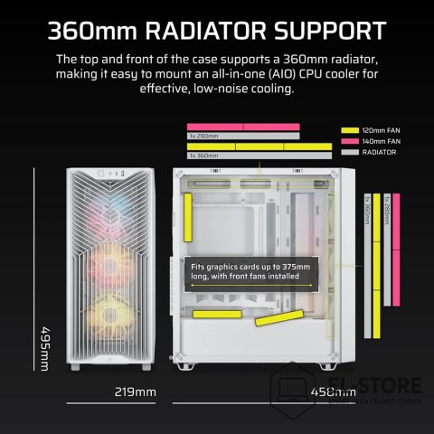 Corsair Obudowa Corsair 3200D RS ARGB Mid-Tower White