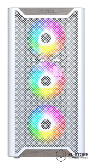 Montech Drewniana obudowa PC Montech XR, Midi-Tower, ATX, ARGB, Szkło hartowane - biała