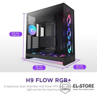 NZXT NZXT OBUDOWA H9 FLOW RGB+ MIDI TOWER Z OKNEM CZARNA