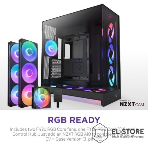 NZXT NZXT OBUDOWA H9 FLOW RGB+ MIDI TOWER Z OKNEM CZARNA