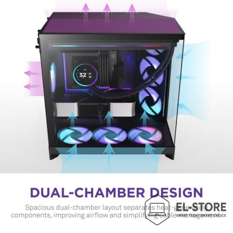 NZXT NZXT OBUDOWA H9 FLOW RGB+ MIDI TOWER Z OKNEM CZARNA