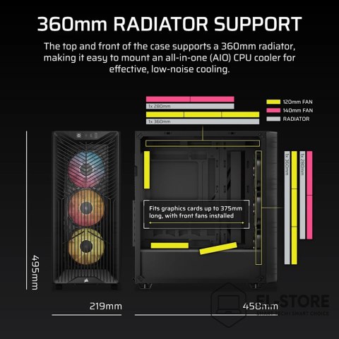 Corsair Obudowa Corsair 3200D RS ARGB Mid-Tower Smoked
