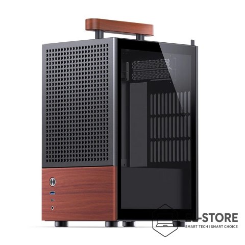 Jonsbo Obudowa Jonsbo T6, Mini-Tower, Mini-ITX, Tempered Glass, Holz - czarna
