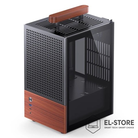 Jonsbo Obudowa Jonsbo T6, Mini-Tower, Mini-ITX, Tempered Glass, Holz - czarna