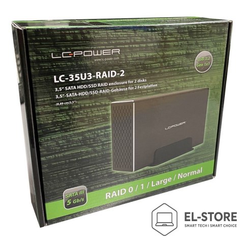 LC-POWER LC-Power LC-35U3-RAID-2 obudowa do dysków twardych Obudowa HDD Czarny 3.5"