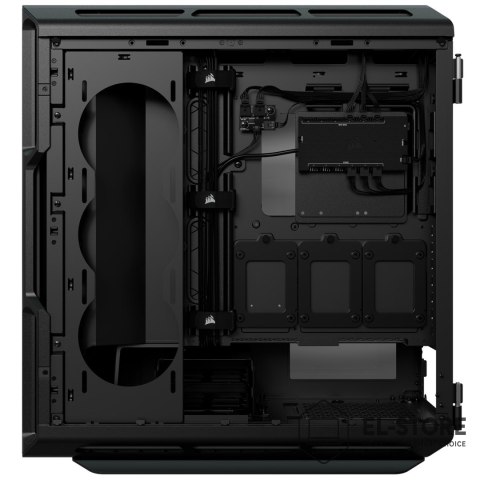 Corsair Korsarz | Inteligentna obudowa ze szkła hartowanego | iCUE 5000T RGB | Szyba boczna | Czarny | Wieża środkowa | Zasilacz w zesta