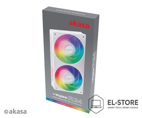 Akasa Akasa VEGAS A24 Obudowa komputera, Procesor Wentylator 12 cm Biały 1 szt.