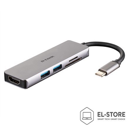 D-Link D-link- Hub USB-C-2xUSB,1xSD/microSD 1xHDMI